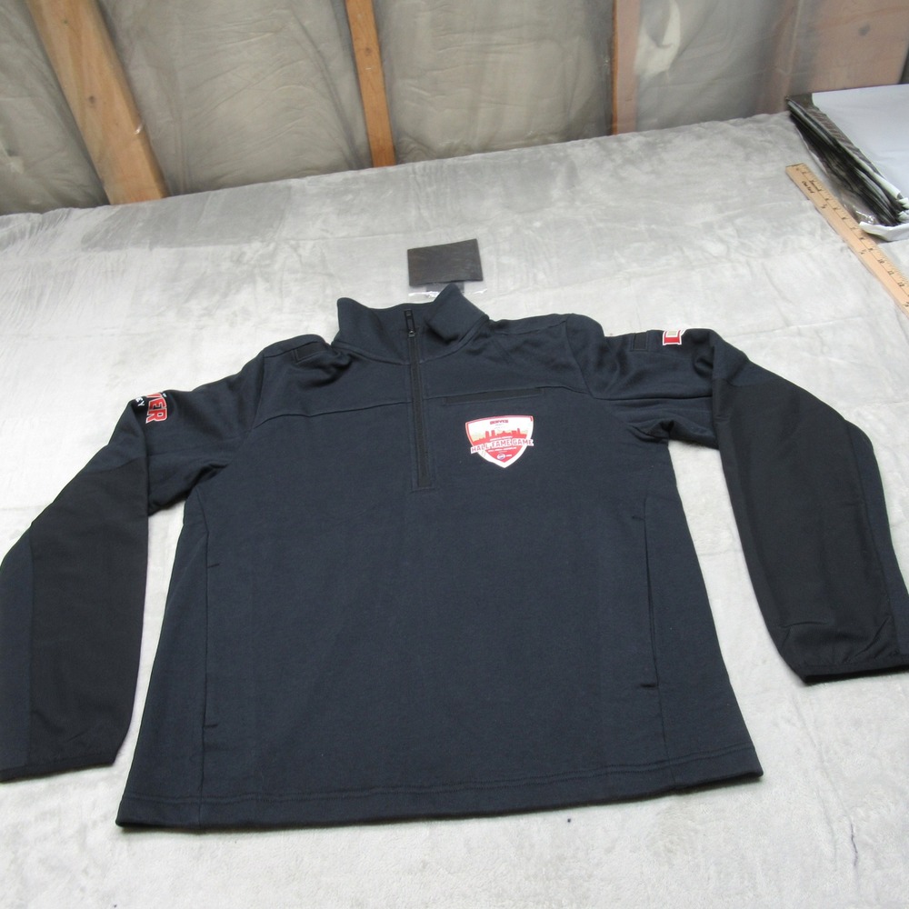 Under Armour Jacket Women Medium Blck Tac Rival Job Fleece 1/4 Zip $75 Track NEW